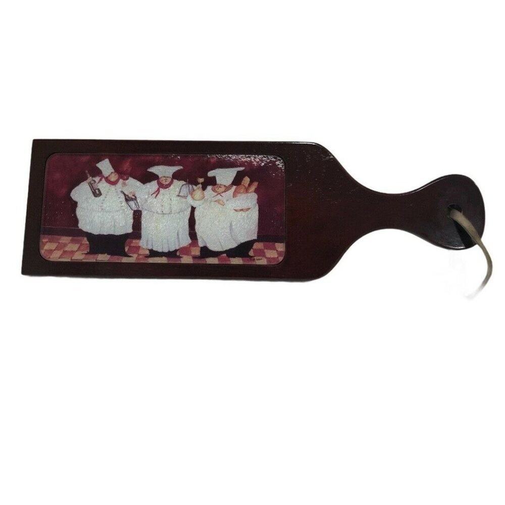 Cherrywood Cutting Board Charcuterie Cheese with Chefs Print on Glass